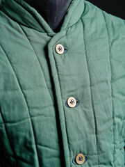 Historical fashion. Medieval knight cloth. Padded jacket gambeson.