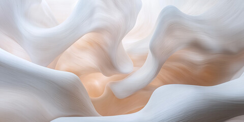 Abstract White and Cream Flowing Texture - Minimalist Art