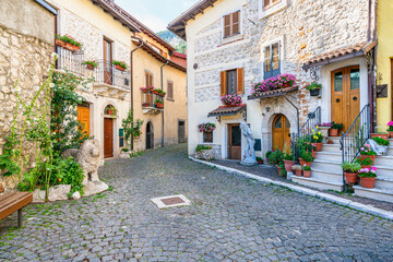 Scenic sight in Pescasseroli, beautiful village in Abruzzo National Park, province of L'Aquila,...