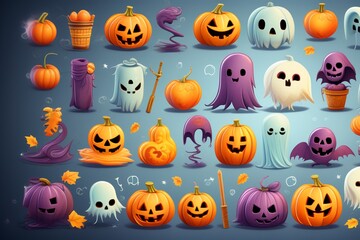 halloween pumpkin set