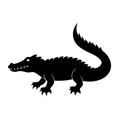 Fototapeta premium A silhouette crocodile or alligator vector illustration
