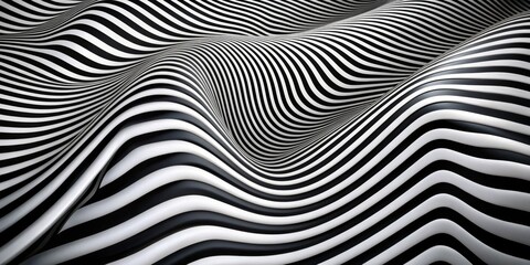Fototapeta premium Abstract Black and White Wavy Stripes, Abstract , Black and White , Stripe , Pattern , Design