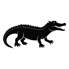 crocodile silhouette vector illustration