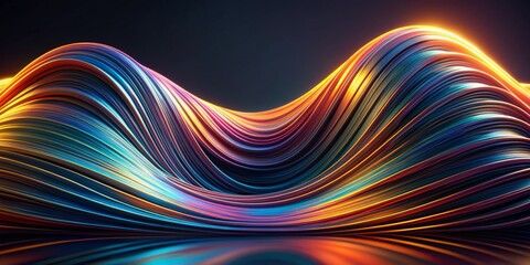 Abstract Flowing Lines of Light, Digital Art, Abstract Background, 3D Rendering, Glowing Colors
