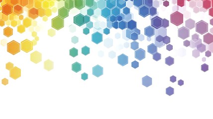 Dynamic Gradient Hexagons Cascading Downward Vector Graphic - Concept of Flow and Movement