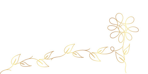 Vector illustration of golden decorative flower line art style eps 10