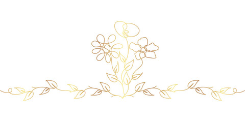 Obraz premium Vector illustration of golden decorative flower line art style eps 10