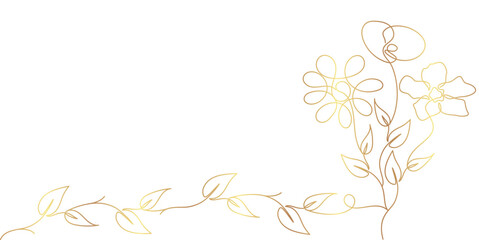 Obraz premium Vector illustration of golden decorative flower line art style eps 10
