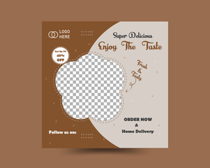  Digital business marketing banner for social media post,food menu template green & black