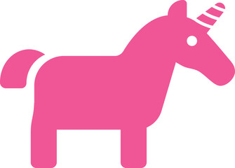 Vector symbol of pink unicorn.