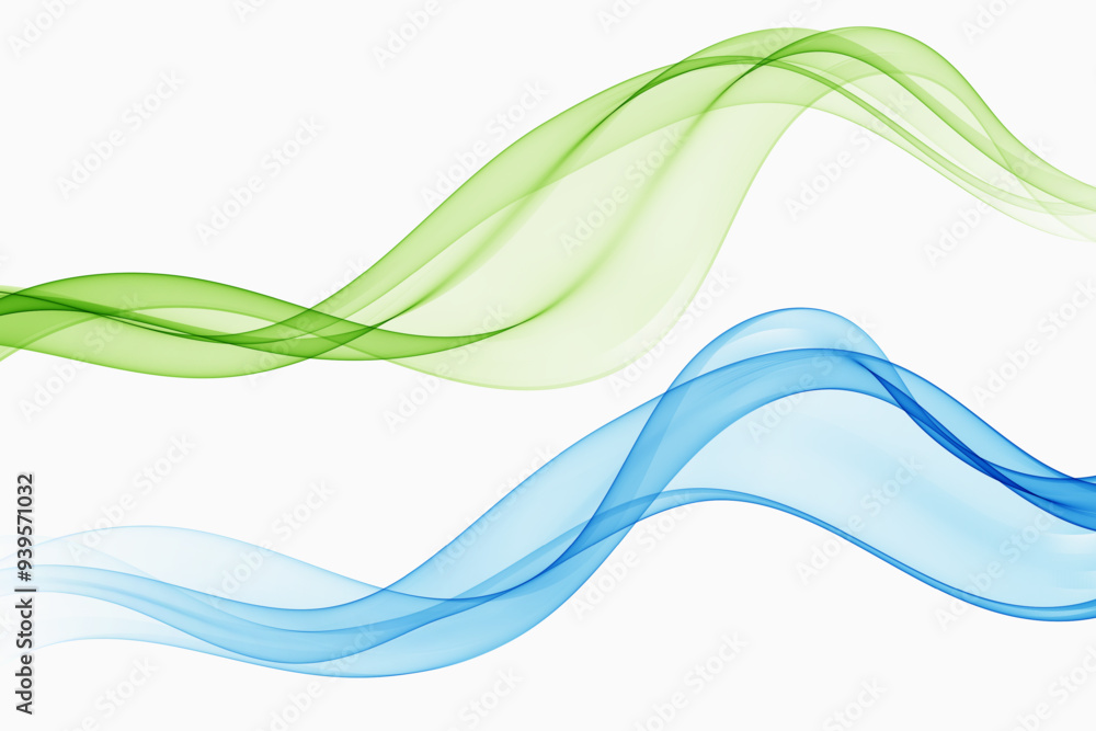 Canvas Prints blue and green transparent wave flow. abstract wave background