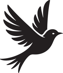 simple flying bird silhouette vector art illustration