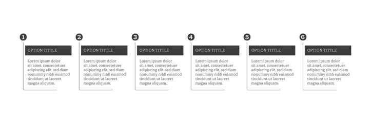 Simply infographic design with 6 options or steps. Infographics for business concept.