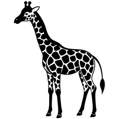 giraffe icon Silhouette Black Vector