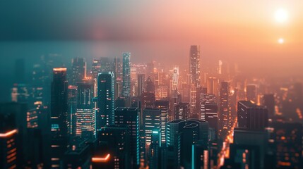 Luminous Cityscape at Dusk