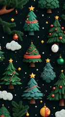 A Christmas depicting a grand Christmas tree lighting ceremony in a city park and festive decoration