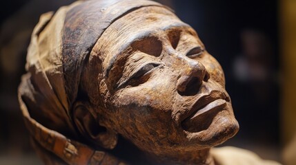 Close-up of an Ancient Egyptian Mummy's Face