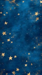 Fototapeta premium Golden Stars on Blue Background, Abstract Image, Texture, Pattern, Wallpaper, Cover and Screen of Smartphone, Cell Phone, Computer, Laptop, 9:16 and 16:9 Format