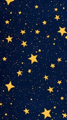 Fototapeta premium Golden Stars on Blue Background, Abstract Image, Texture, Pattern, Wallpaper, Cover and Screen of Smartphone, Cell Phone, Computer, Laptop, 9:16 and 16:9 Format