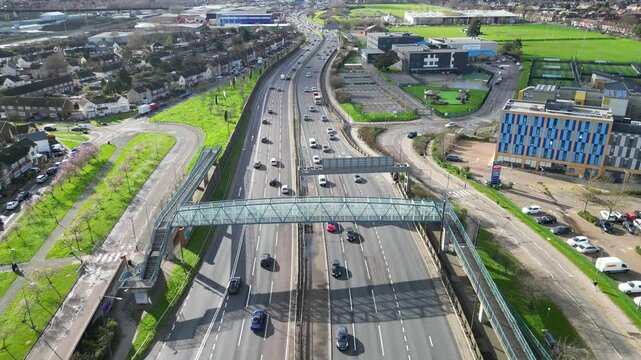 Aerial View of Dagenham East London. The Capital London City of England Great Britain. March 2nd, 2024
