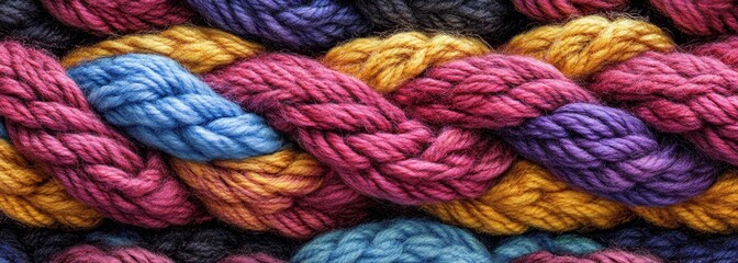 Knit wooly cozy ropes texture background horizontal composition 