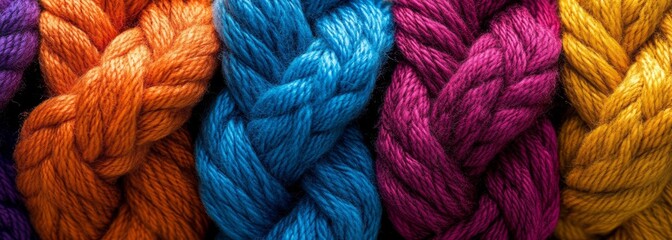 Knit wooly cozy ropes texture background horizontal composition 