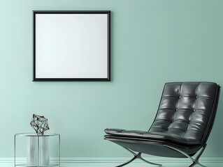 Elegant Minimalist Decor with Black Metal Frame and Contemporary Accents