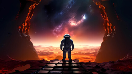 Fototapeta premium astronaut in the space