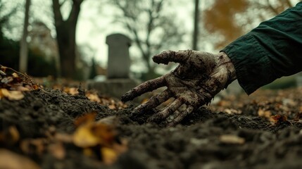 Graveyard Hand Reaching From The Earth