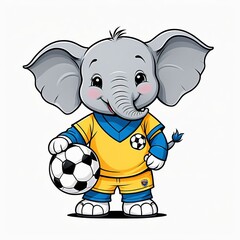 elephant  with soccer ball content created with generative AI