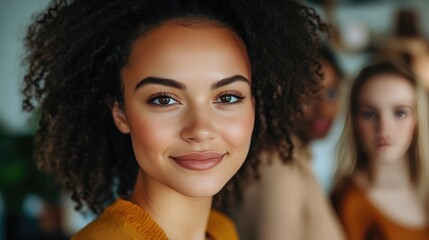 Fototapeta premium Smiling Diverse Business Women Engaged in Office Tasks