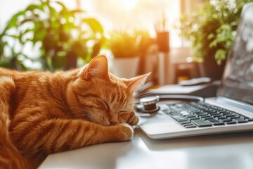 Cat health medical check.