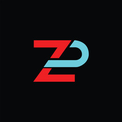 Letter ZP Logo Image, Alphabet letters logo zp letter logo template for your brand
