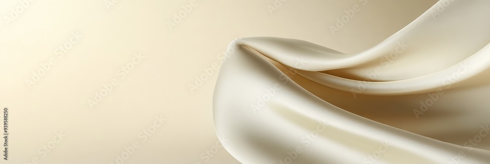 Poster a smooth, flowing cream-colored fabric with a subtle gradient, creating a luxurious and elegant aest