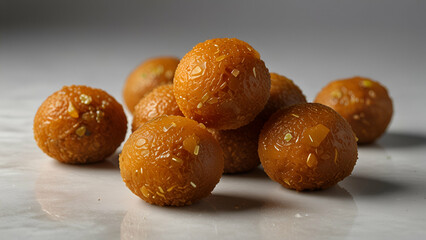 Fototapeta premium Laddu, an Indian Dessert, Isolated on a White Background