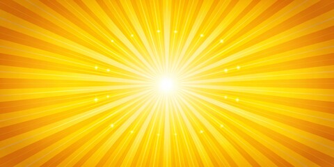 Obraz premium Radiant Sunburst with Glowing Center, abstract, yellow, sun, background, rays , sunshine