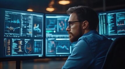 Business Analyst Analyzing Data on Computer Screen