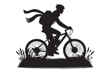 Obraz premium Bicycle riding silhouette