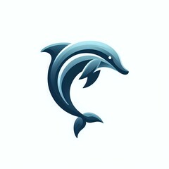 Fototapeta premium sleek dolphin with calming blues and tranquil gray