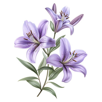 recommend clip art: Lavender lily plant isolated on transparent background
