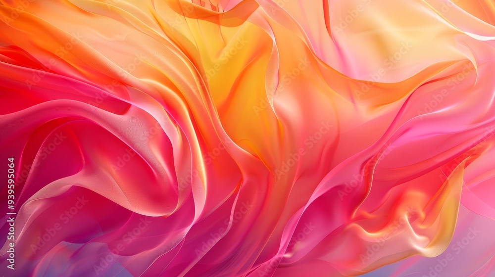 Sticker A stunning abstract image showcasing vibrant swirling patterns of orange, pink, and yellow blending seamlessly in fluid motion.