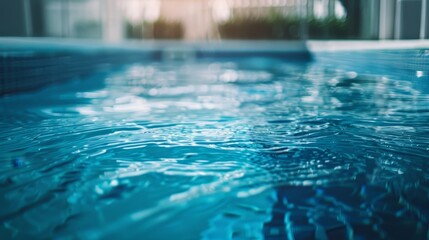 Water in swimming pool background horizontal composition 