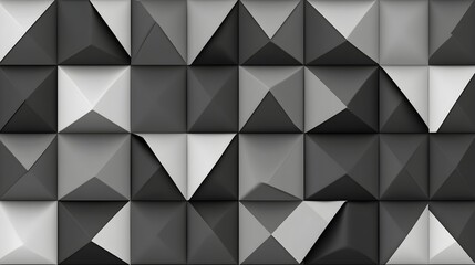 Fototapeta premium Minimalist black and gray pattern in 3D paper style.