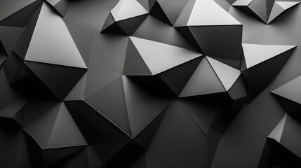 Obraz premium Minimalist black and gray pattern in 3D paper style.
