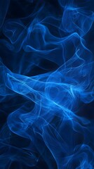 Fototapeta premium Blue Smoke on Black Background, Abstract Image, Texture, Pattern, Wallpaper, Cover and Screen of Smartphone, Cell Phone, Computer, Laptop, 9:16 and 16:9 Format
