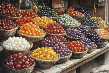 Dikirim Prayer Beads Market Stall Islam Religion Spiritual Symbol