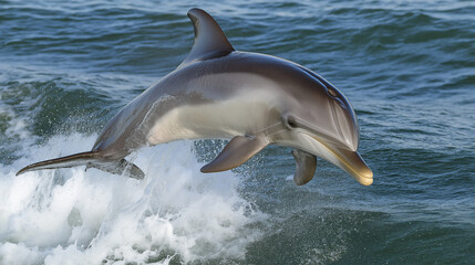 Obraz premium 11. Clear and sharp image of a playful dolphin leaping from the ocean