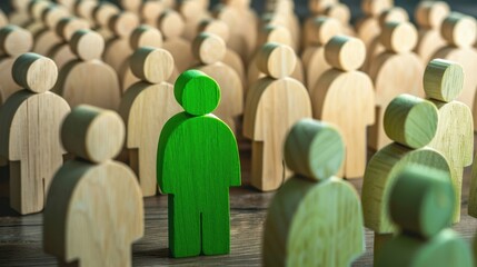 Obraz premium The Green Wooden Figure