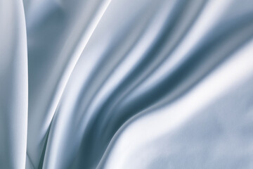 Lines in blue silk fabric