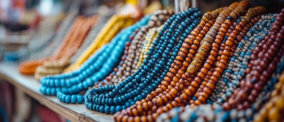Dikirim Prayer Beads Market Stall Islam Religion Spiritual Symbol